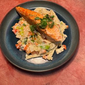 Tagliatelle met zalm en citroenroomsaus